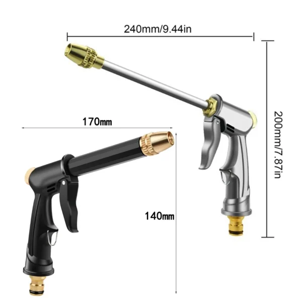 Car High Pressure Water Spray Gun Long Nozzle Sprinkler Cleaning Cars Wash Gardening Outdoor Lawn Garden Plants Watering Spray Sprinklers Cleanings Tool