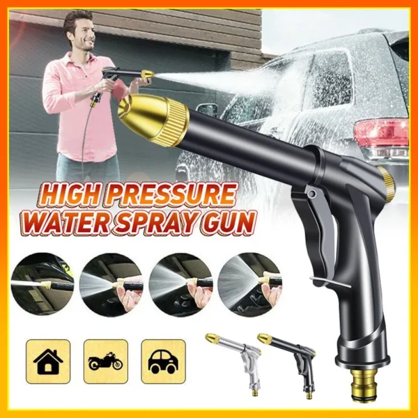 Car High Pressure Water Spray Gun Long Nozzle Sprinkler Cleaning Cars Wash Gardening Outdoor Lawn Garden Plants Watering Spray Sprinklers Cleanings Tool