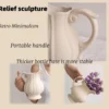 Ready Stock SONDER Ceramic Vase with Handle Modern Farmhouse Pitcher Vase for Home Decor Rustic Pottery Vase Decorative Flower Vase Clay Vase Centerpieces for Living Room
