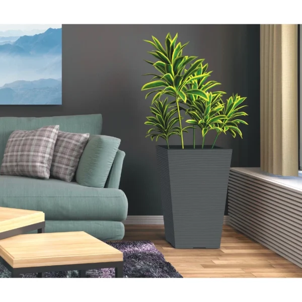 Felton FBL2511 Pasu Bunga Flower Pot W17 x H24cm Dengan Tapak With Saucer White Brown Grey