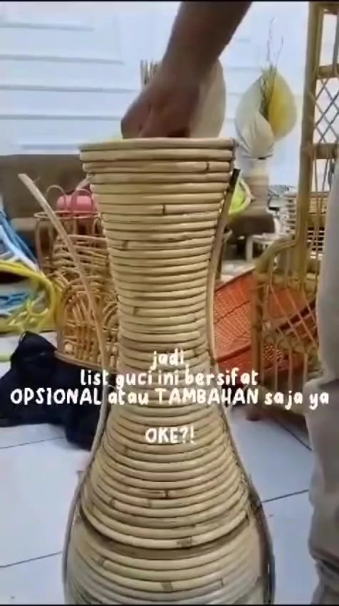 Flower Vase Jar for Living Room Decoration Made of Natural Rattan 30CM 50CM 70CM natural