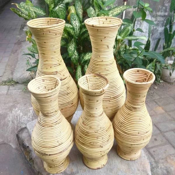 Flower Vase Jar for Living Room Decoration Made of Natural Rattan 30CM 50CM 70CM natural