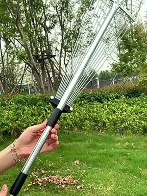 Stainless Steel Leaf Rake Grass Rake Gardening Tool