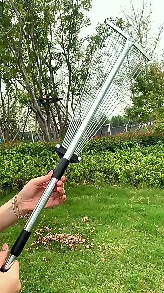 Stainless Steel Leaf Rake Grass Rake Gardening Tool