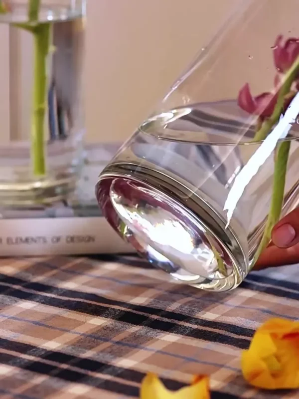 Locaupin Clear Glass Cylinder Vase Floating Candle Holder Vase Decor Vases Clear Vases for Wedding Decorations