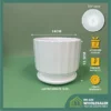 Simplified Style Ceramic Flower Pot Indoor Creative Round Small Ceramic Vase Plant Pasu Bunga Seramik YTX