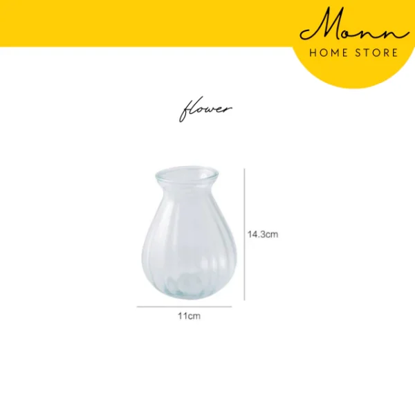 READY STOCK MONN European Minimalist Style Clear Vase for Home Office Flower Deco