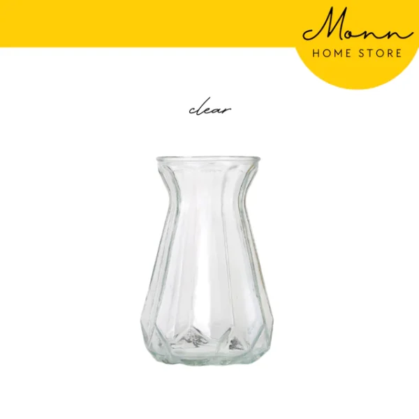 READY STOCK MONN 25cm European Style Clear Vase for Home Office Flower Deco Pasu Bunga Lutsinar European