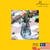 READY STOCK MONN 25cm European Style Clear Vase for Home Office Flower Deco Pasu Bunga Lutsinar European