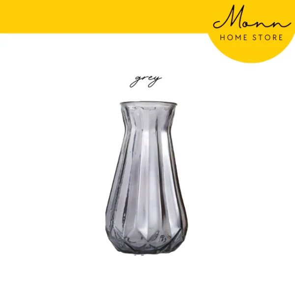 READY STOCK MONN 25cm European Style Clear Vase for Home Office Flower Deco Pasu Bunga Lutsinar European