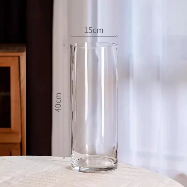 Locaupin Clear Glass Cylinder Vase Floating Candle Holder Vase Decor Vases Clear Vases for Wedding Decorations