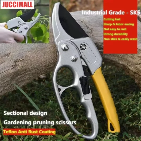 Garden Pruning Shears Gardening Professional Grafting Scissors Twig Vine Fruit Tree Gardening Kit Spring Handles
