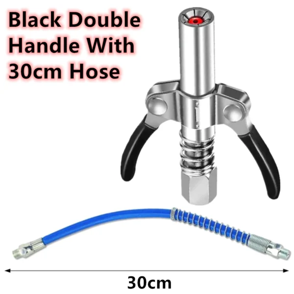 10000psi Double Handle Grease Quick Self Locking Coupler Tool Leak Free Heavy Duty Quick Self Lock Oil Injector Nozzle