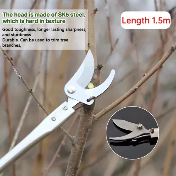 Stainless Steel Extended High Branch Shears Green Garden Shears Extended Scissors Extended Poles Pruning Shears