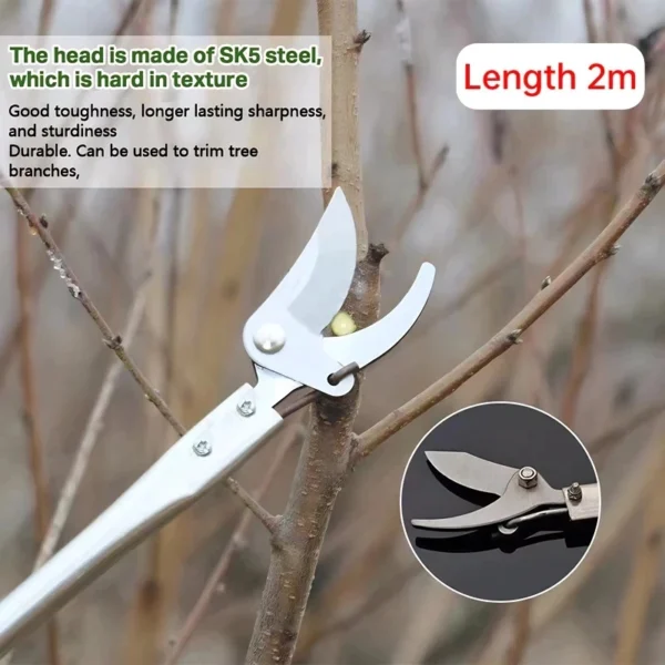 Stainless Steel Extended High Branch Shears Green Garden Shears Extended Scissors Extended Poles Pruning Shears
