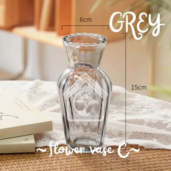 GLASS Nordic Transparent Home Office Display Deco Flower Vase Dry Vase Pasu Kaca Bunga Lut Sinar