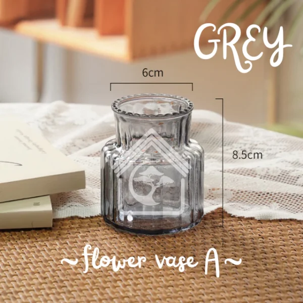 GLASS Nordic Transparent Home Office Display Deco Flower Vase Dry Vase Pasu Kaca Bunga Lut Sinar