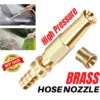 Brass Hose Nozzle High Pressure Adjustable Twist Host Garden Hose Water Jet Sprayer