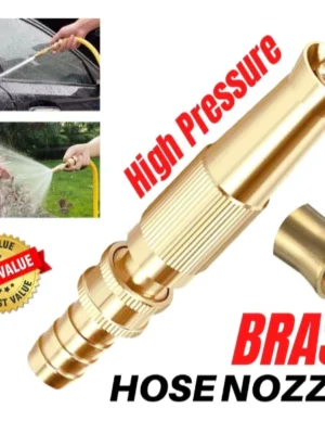 Brass Hose Nozzle High Pressure Adjustable Twist Host Garden Hose Water Jet Sprayer