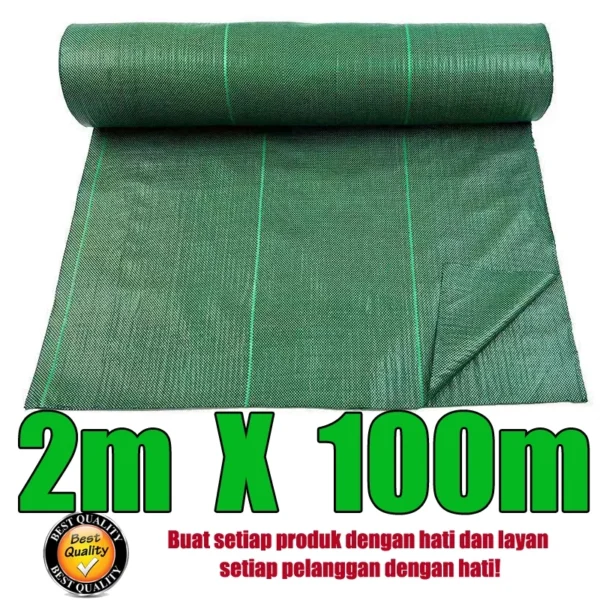 50M 100M Warna Hijau Hitam Weed Control Mat Pertanian Plastic Cover