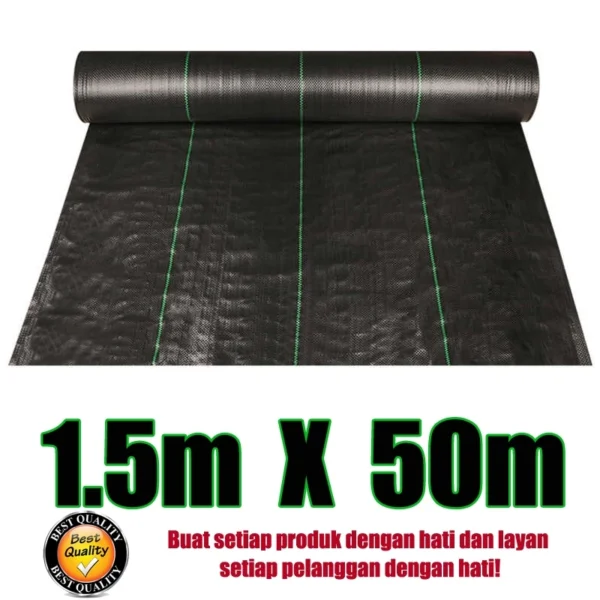 50M 100M Warna Hijau Hitam Weed Control Mat Pertanian Plastic Cover