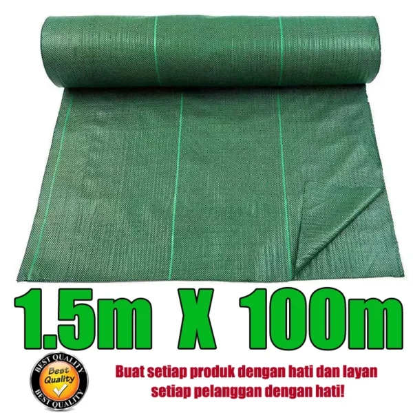 50M 100M Warna Hijau Hitam Weed Control Mat Pertanian Plastic Cover