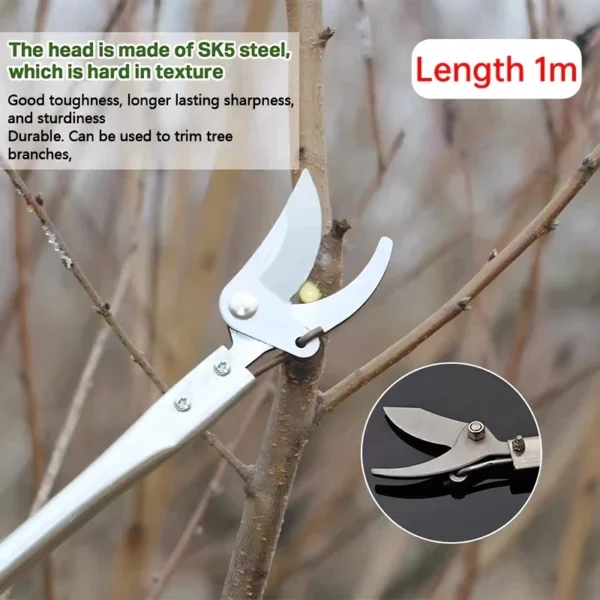 Stainless Steel Extended High Branch Shears Green Garden Shears Extended Scissors Extended Poles Pruning Shears