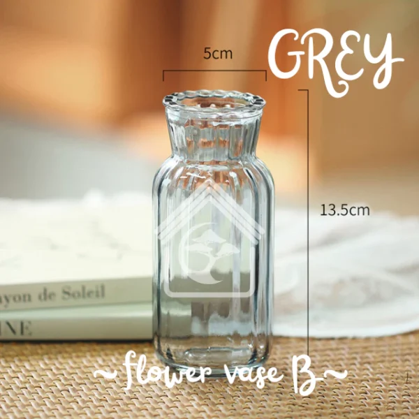 GLASS Nordic Transparent Home Office Display Deco Flower Vase Dry Vase Pasu Kaca Bunga Lut Sinar