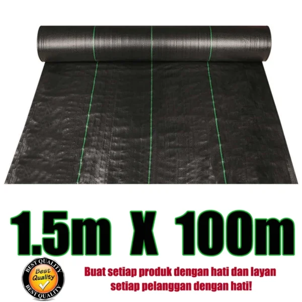 50M 100M Warna Hijau Hitam Weed Control Mat Pertanian Plastic Cover