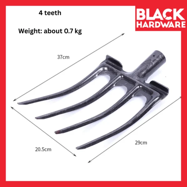 Black Hardware REMAX 4 Teeth Agriculture Farm Plant Fork Changkul Kebun Taman Penyodok Scope Hoe Shade Shovel Spade Tool
