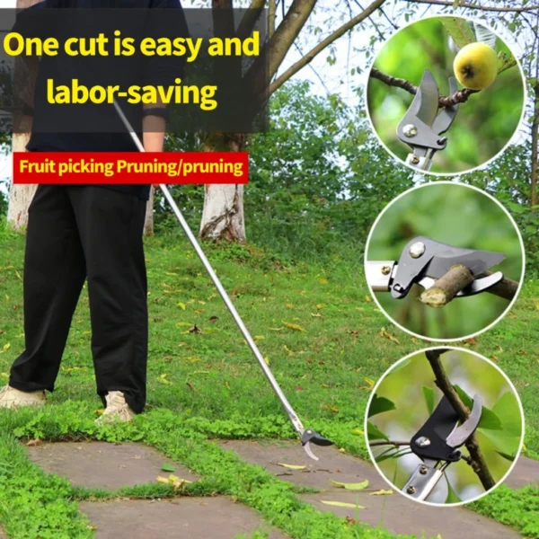 Stainless Steel Extended High Branch Shears Green Garden Shears Extended Scissors Extended Poles Pruning Shears