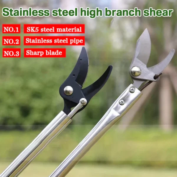 Stainless Steel Extended High Branch Shears Green Garden Shears Extended Scissors Extended Poles Pruning Shears