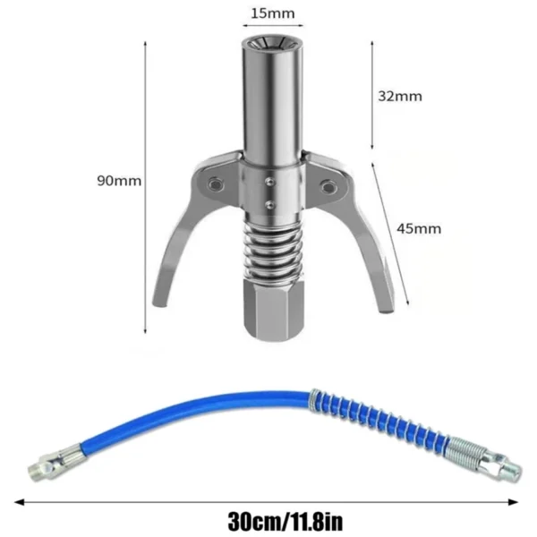 10000psi Double Handle Grease Quick Self Locking Coupler Tool Leak Free Heavy Duty Quick Self Lock Oil Injector Nozzle