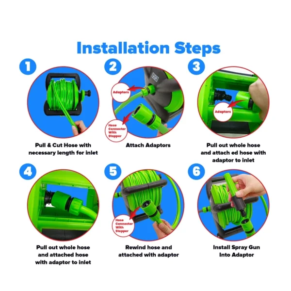 VIP Stackable Garden Hose Reel Set 20Meter 15Meter with wall mounting UV Garden Hose Roller and Rack