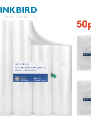 INKBIRD Vacuum Sealer Food Grade Sealing Bags Roll Precut Package Vaccum Storage Rolls Saver Freezer Safe Seal for Sous Vide Cooker