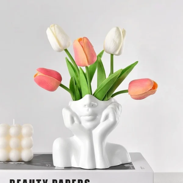 Nordic Vinyl Vase Creative Human Body Shape Hydroponic Vase Desktop Ornament Home Decor