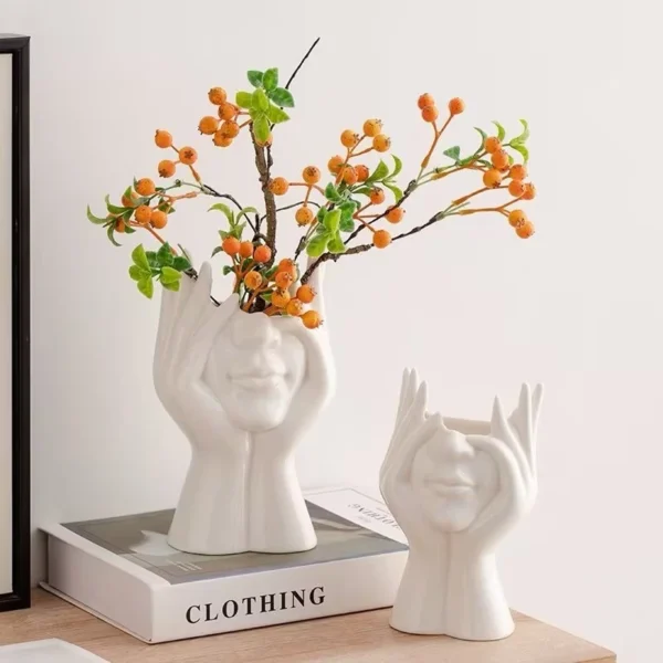 Nordic Vinyl Vase Creative Human Body Shape Hydroponic Vase Desktop Ornament Home Decor