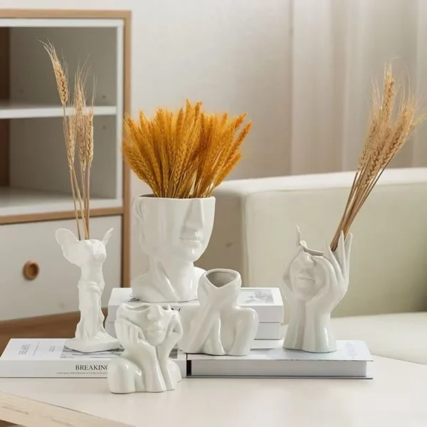 Nordic Vinyl Vase Creative Human Body Shape Hydroponic Vase Desktop Ornament Home Decor