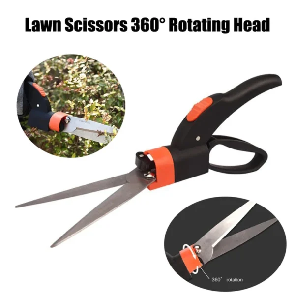 Grass Shears Hedge Shears Gardening Tools Handheld Lawn Trimming Borders Garden Bushes Rotate Sharp