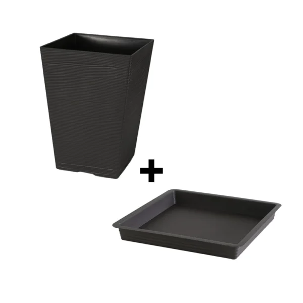 Felton FBL2511 Pasu Bunga Flower Pot W17 x H24cm Dengan Tapak With Saucer White Brown Grey