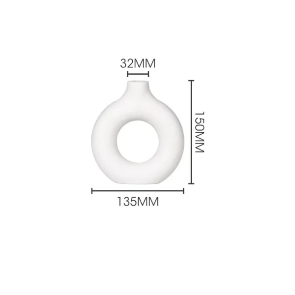 Nordic ins Style Retro Ceramic Vase White Water Bottle Decoration Living Room Desktop Dried Vase