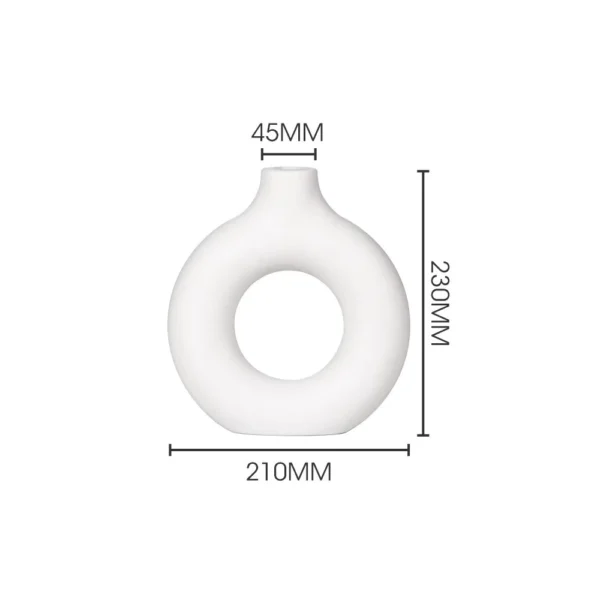 Nordic ins Style Retro Ceramic Vase White Water Bottle Decoration Living Room Desktop Dried Vase