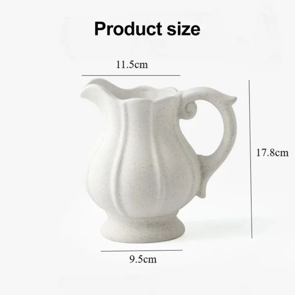 Nordic ins Style Retro Ceramic Vase White Water Bottle Decoration Living Room Desktop Dried Vase