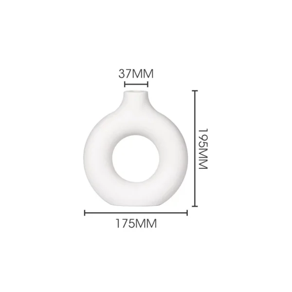 Nordic ins Style Retro Ceramic Vase White Water Bottle Decoration Living Room Desktop Dried Vase