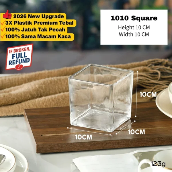 Clear Vase Pasu Plastik Hiasan Transparent Vase Decor Flower Pot