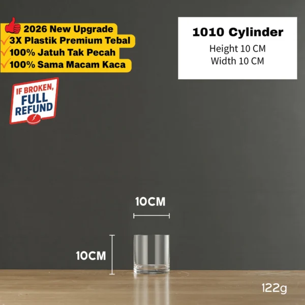 Clear Vase Pasu Plastik Hiasan Transparent Vase Decor Flower Pot