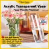 Clear Vase Pasu Plastik Hiasan Transparent Vase Decor Flower Pot