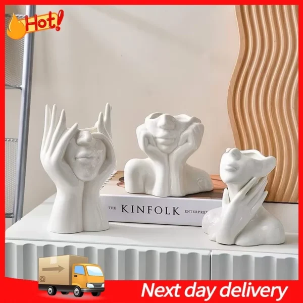 Nordic Vinyl Vase Creative Human Body Shape Hydroponic Vase Desktop Ornament Home Decor