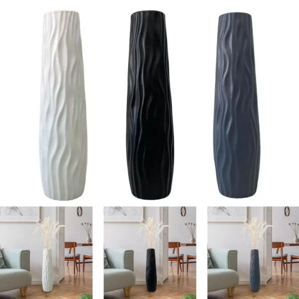 pyygiqtku Modern Tall Vase Sturdy Plastic Decorative Vase for Living Room Bedroom Hallway Corner Interior Design