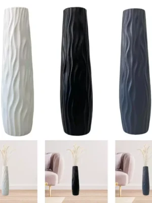 pyygiqtku Modern Tall Vase Sturdy Plastic Decorative Vase for Living Room Bedroom Hallway Corner Interior Design